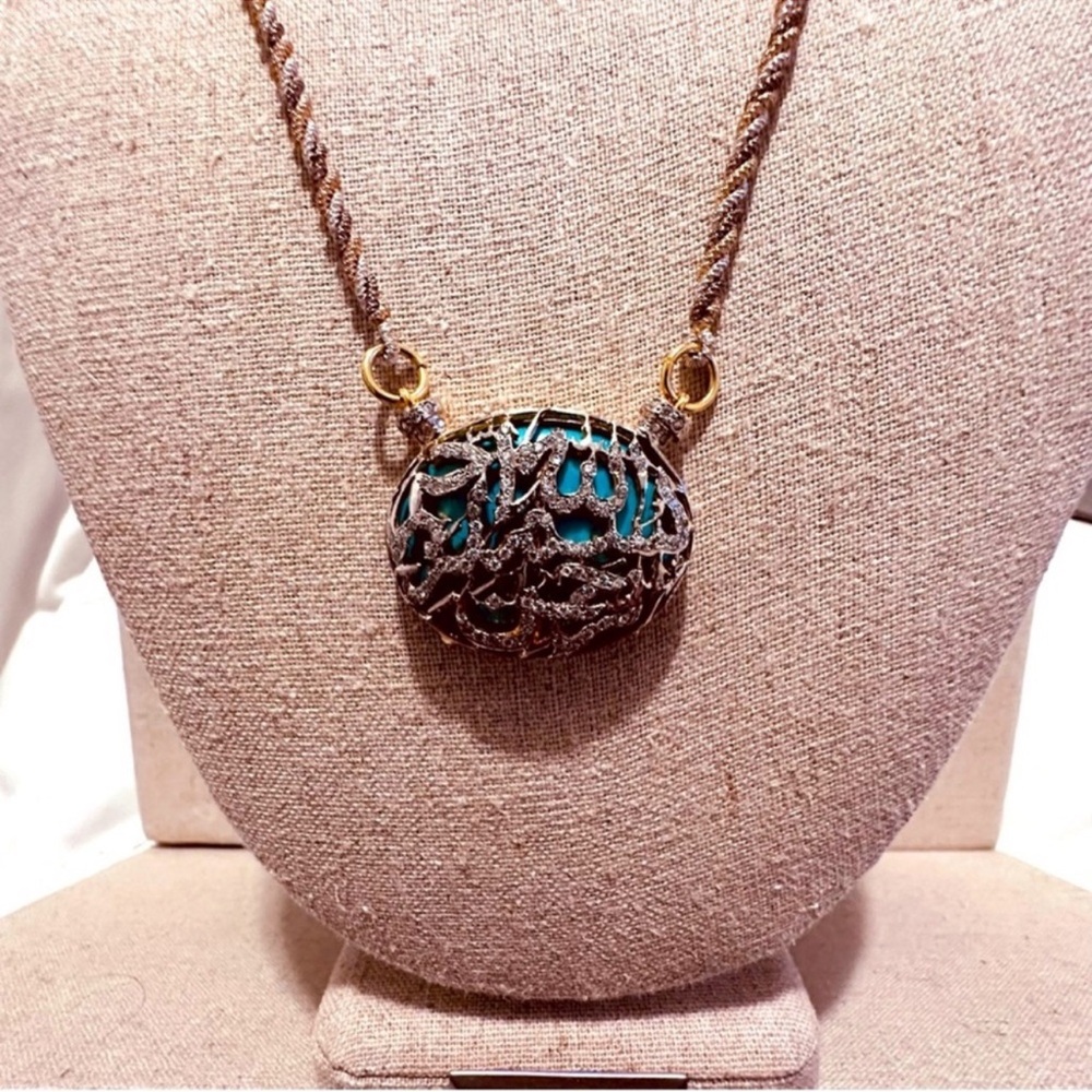 Ethnic | Necklace | Arabic Necklace over Faux Turquoise Stone - Picture 3 of 9
